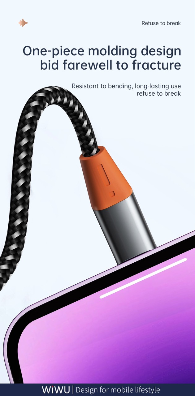 Cáp âm thanh Wiwu Lighning to 3.5mm Cable YP06 tương thích rộng rãi với các thiết bị giao diện 3.5mm như xe hơi, tai nghe chống uốn cong, chống oxy hóa - Hàng chính hãng