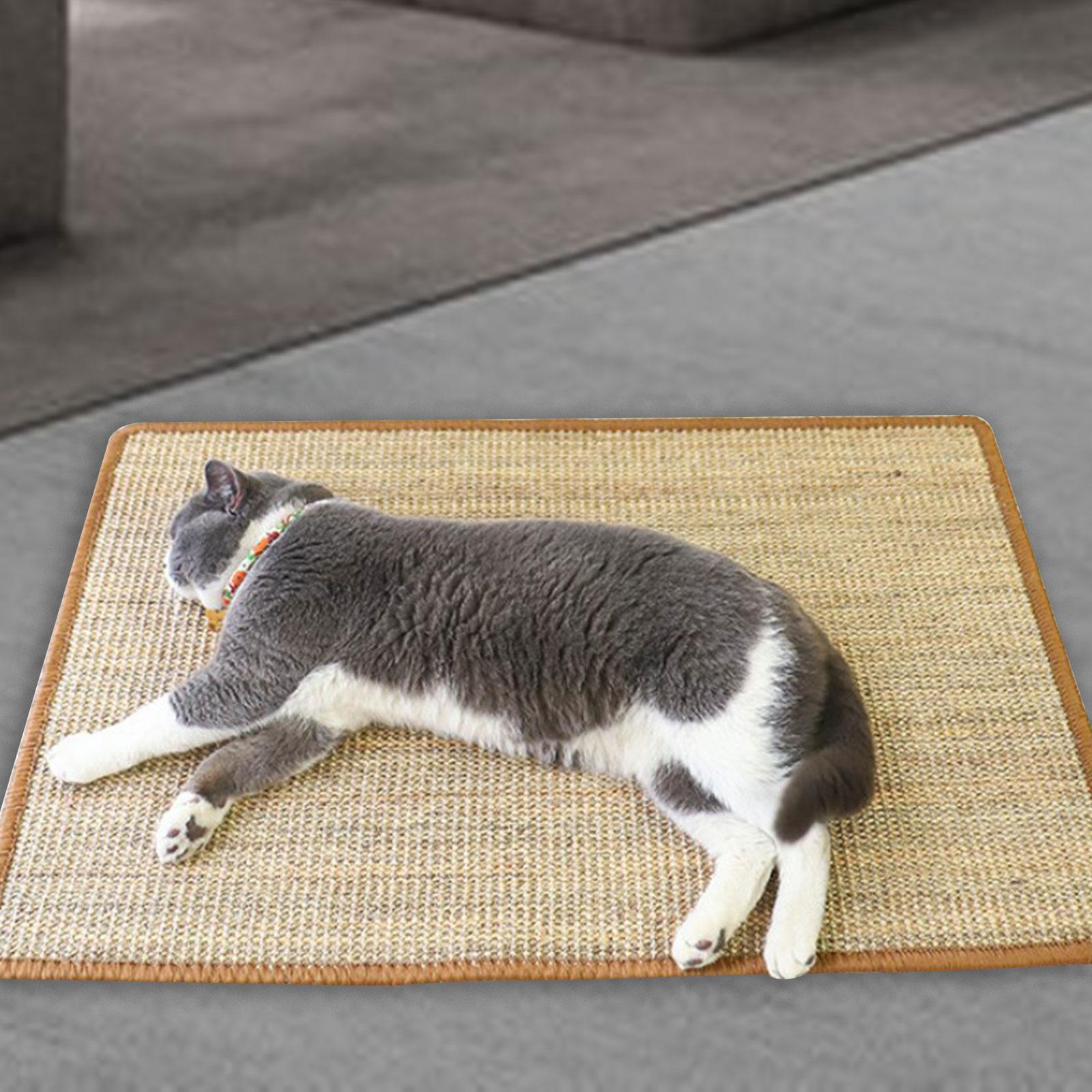 Cat Scratch Mat, Cat Floor Scratching Pad, Wear Resistant Horizontal Sisal Cat Scratching Pad for Bed Carpet Couch Sofa