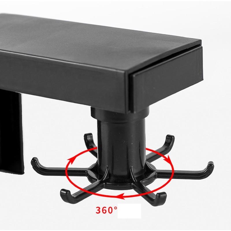 Móc treo đồ dùng nhà bếp 6 chấu đa năng xoay 360 độ dán tường không cần khoan đục