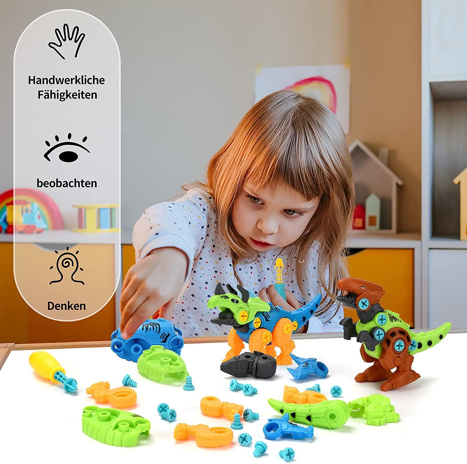 Đồ chơi lắp ráp khủng long, 4 mảnh DIY Dinosaurs Hình được đặt bằng ốc vít