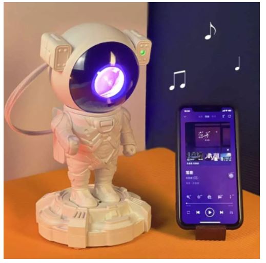 Đèn phi hành gia Loa bluetooth đèn chiếu sao thiên hà - Để bàn trang trí nghe nhạc giải trí