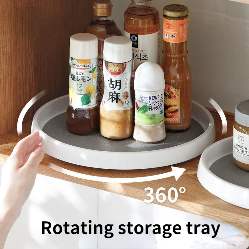 360 ° Xoay Lưu Trữ Kệ Đa Năng Gia Vị Kệ Sắp Xếp Giá Đỡ Chống Trơn Trượt Chống Dầu Vật Dụng Nhà Bếp Cho Gia Đình