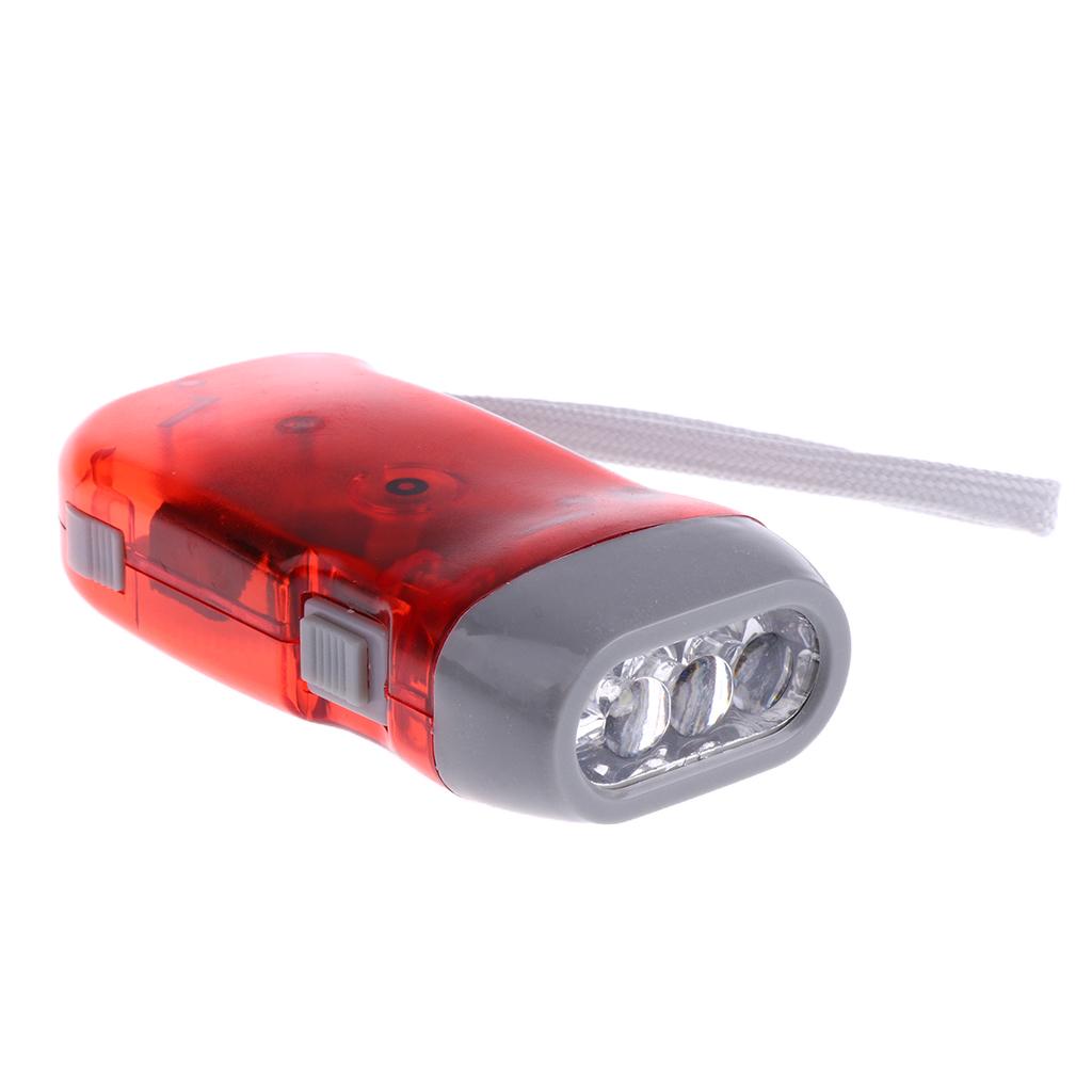 Outdoor Handheld LED Flashlight Hand Pressing Dynamo Torch Night Lamp