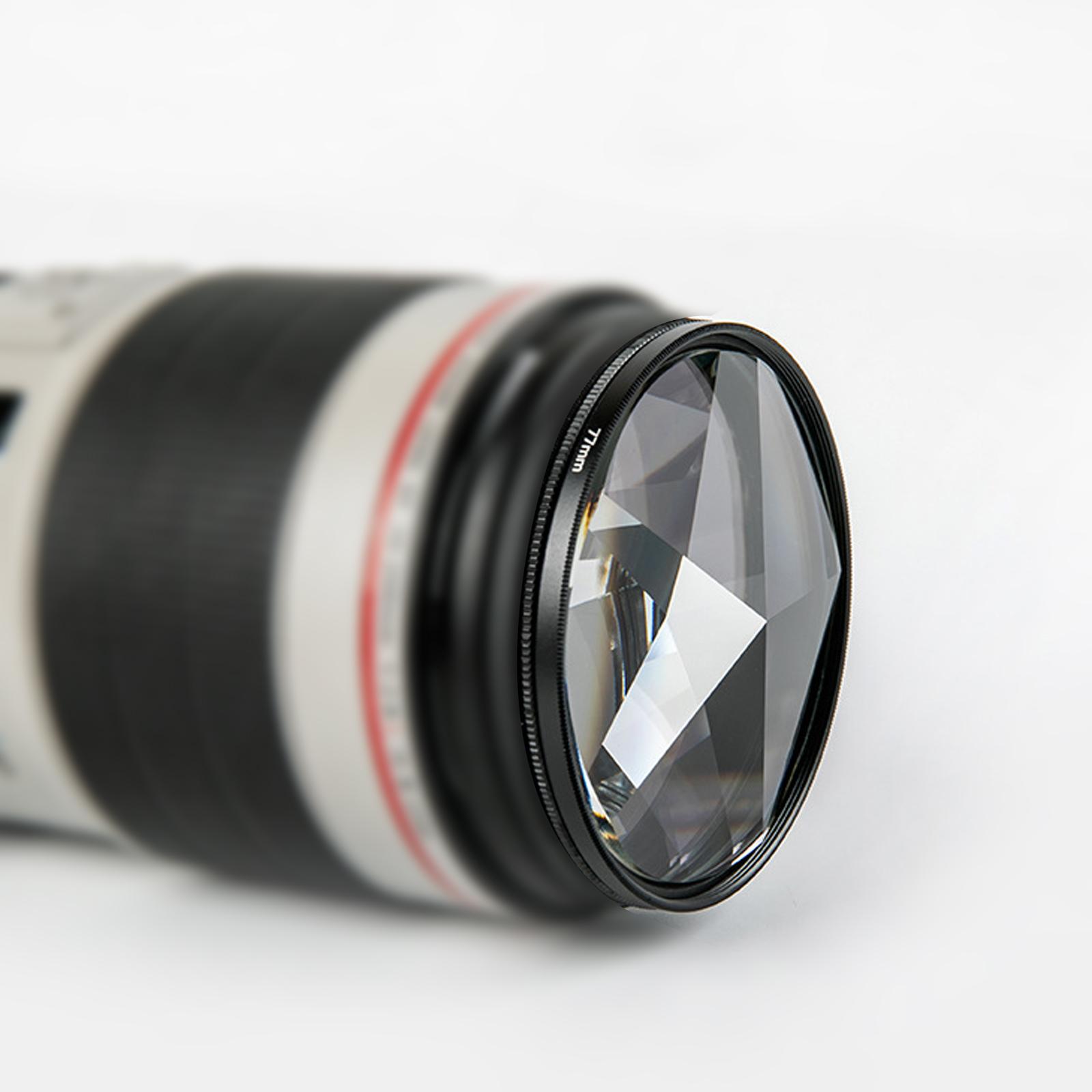77mm Handheld Round Pentacle Kaleidoscope Glass Prism Camera Glass Filter