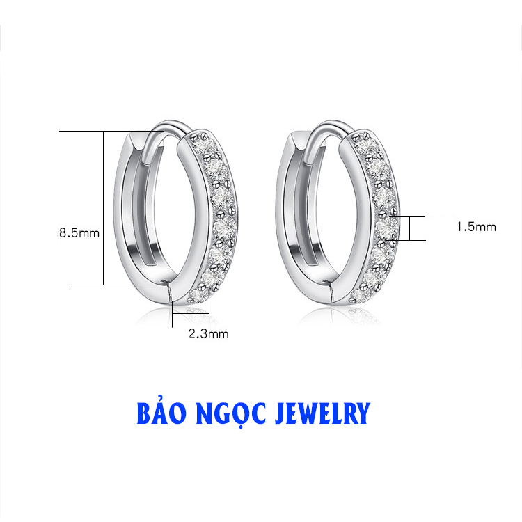 Bông Tai Nữ | Bông Tai Bạc Nữ Đơn Giản B2425 - Bảo Ngọc Jewelry