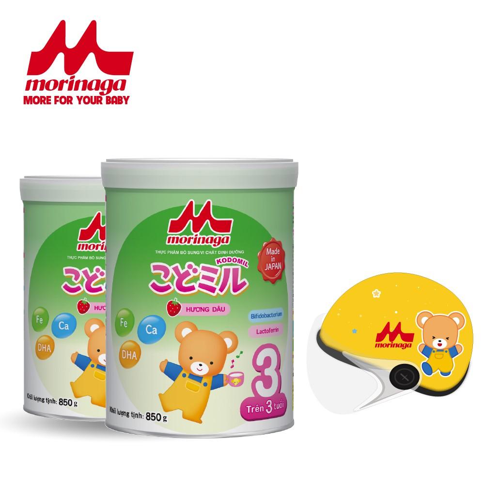 Combo 2 hộp sữa số 3 Morinaga Kodomil 850gr - hương dâu