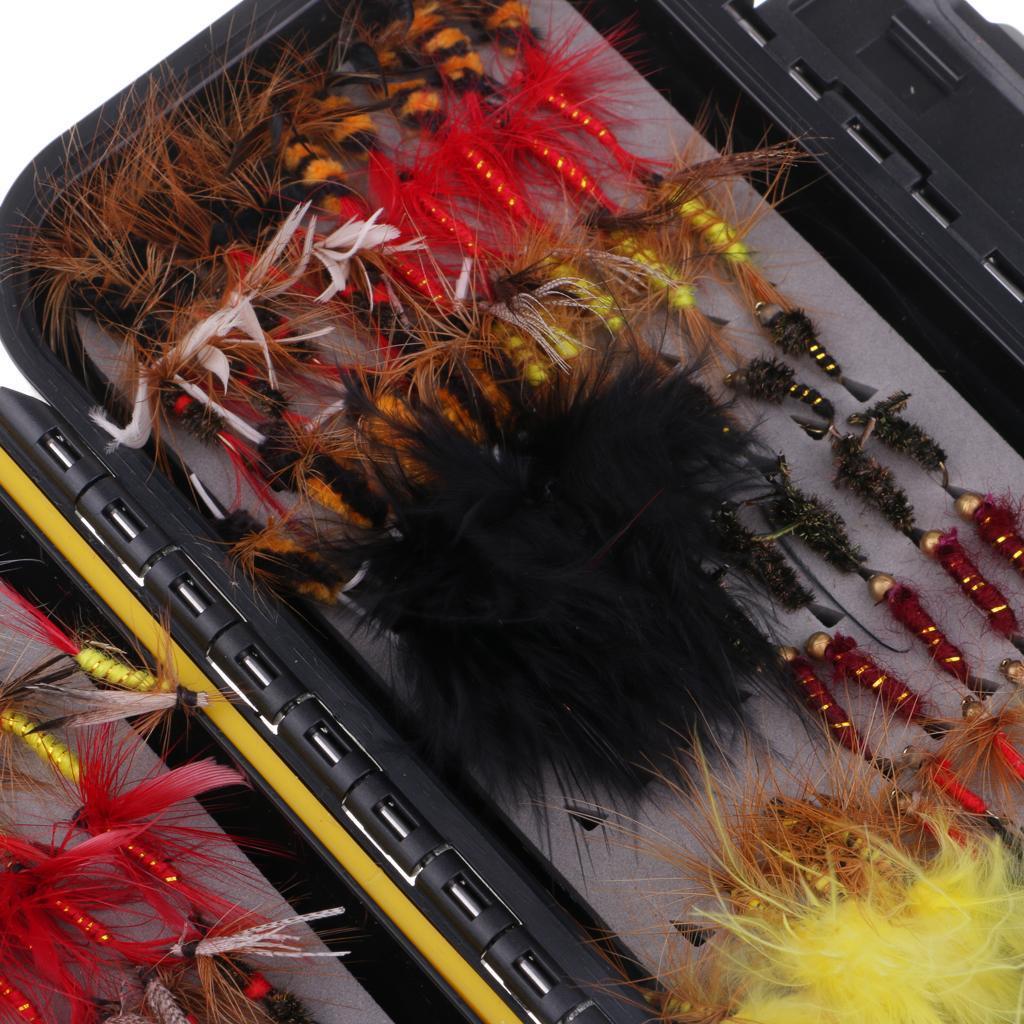 120pcs Different Style Fly Fishing Lure Flies Set Artificial Insect Baits Trout Fly Fishing Hooks