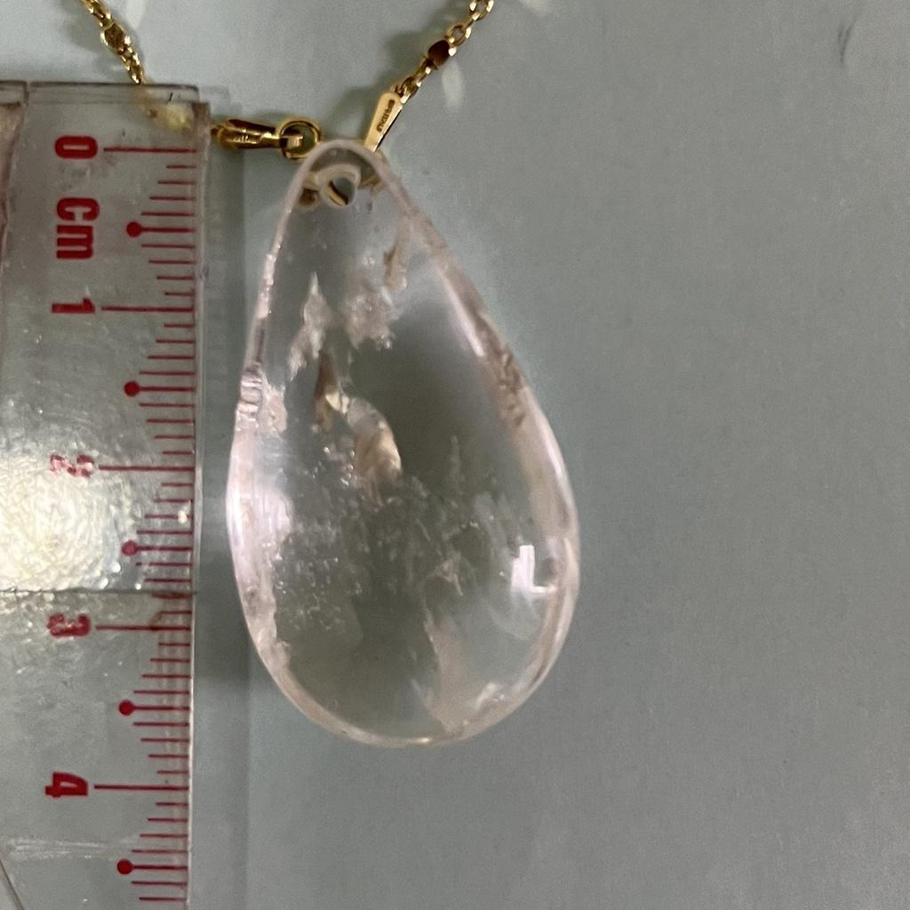 Mặt dây chuyền hình giọt nước QUARTZ thạch trắng siêu đẹp của Xưởng Chế Tác Đá Phong Thủy Mỹ Nghệ An An