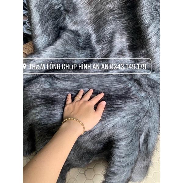 Thảm lông chụp ảnh - xám sọc đen