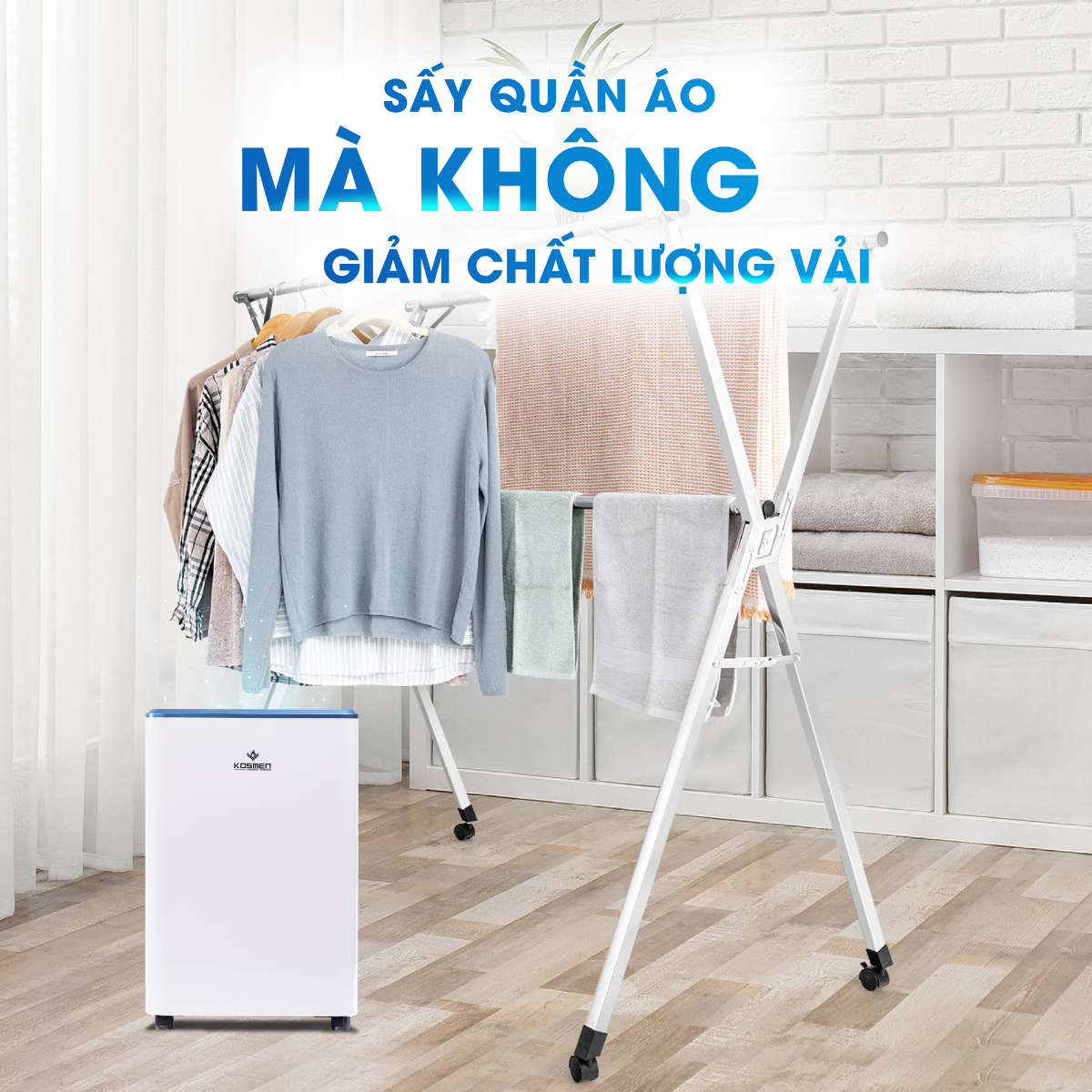 Máy hút ẩm lọc không khí Kosmen KM-12N - Hàng Chính Hãng