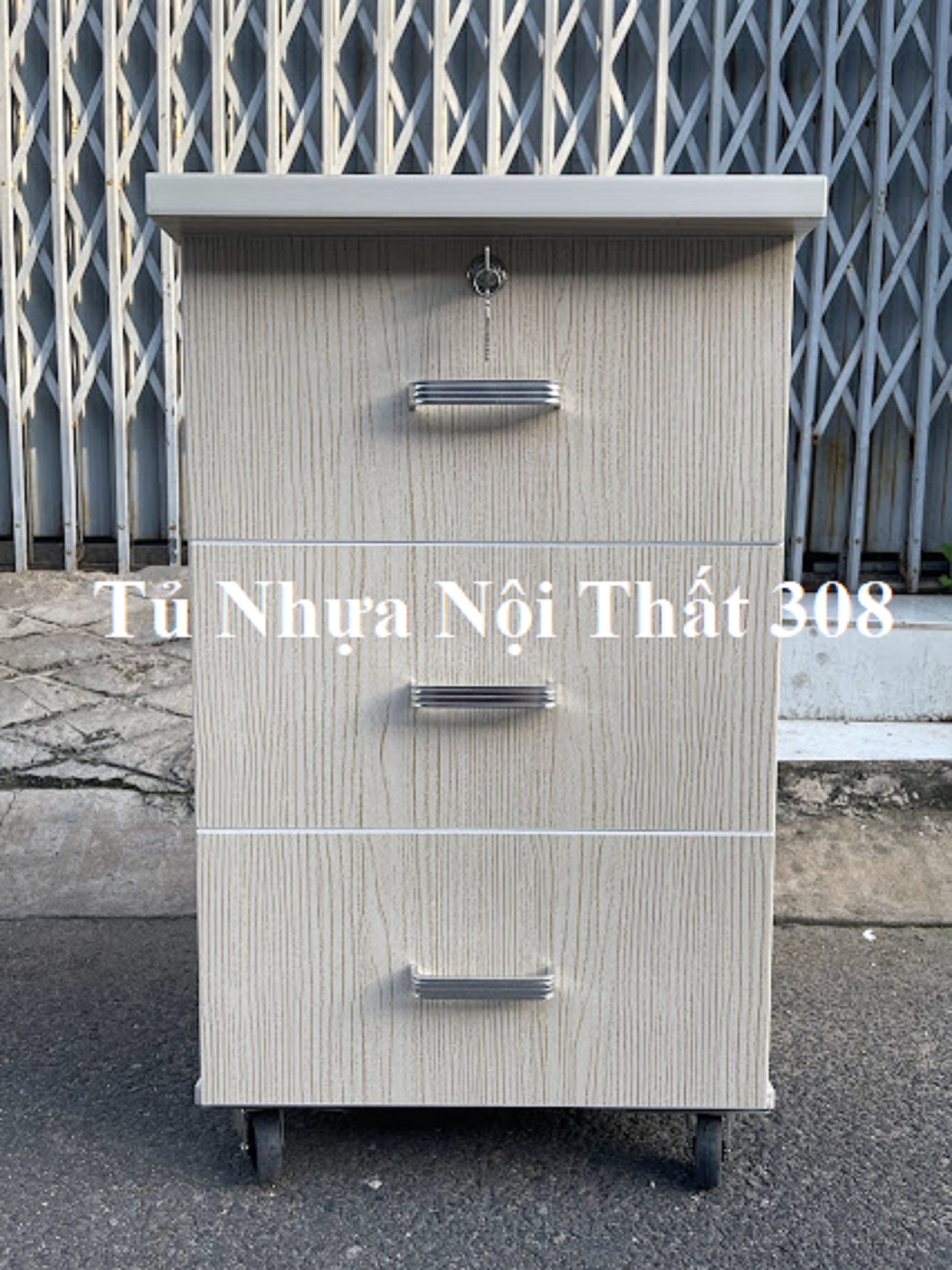 Tủ, Kệ Đầu Giường Nhựa Đài Loan Cao 70cm Ngang 42cm Sâu 42cm Màu Gỗ Sồi K114