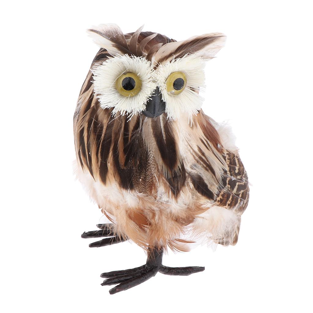 Cute   Furry   Owl   Simulation   Animal   Figure   Toy   Home   Garden