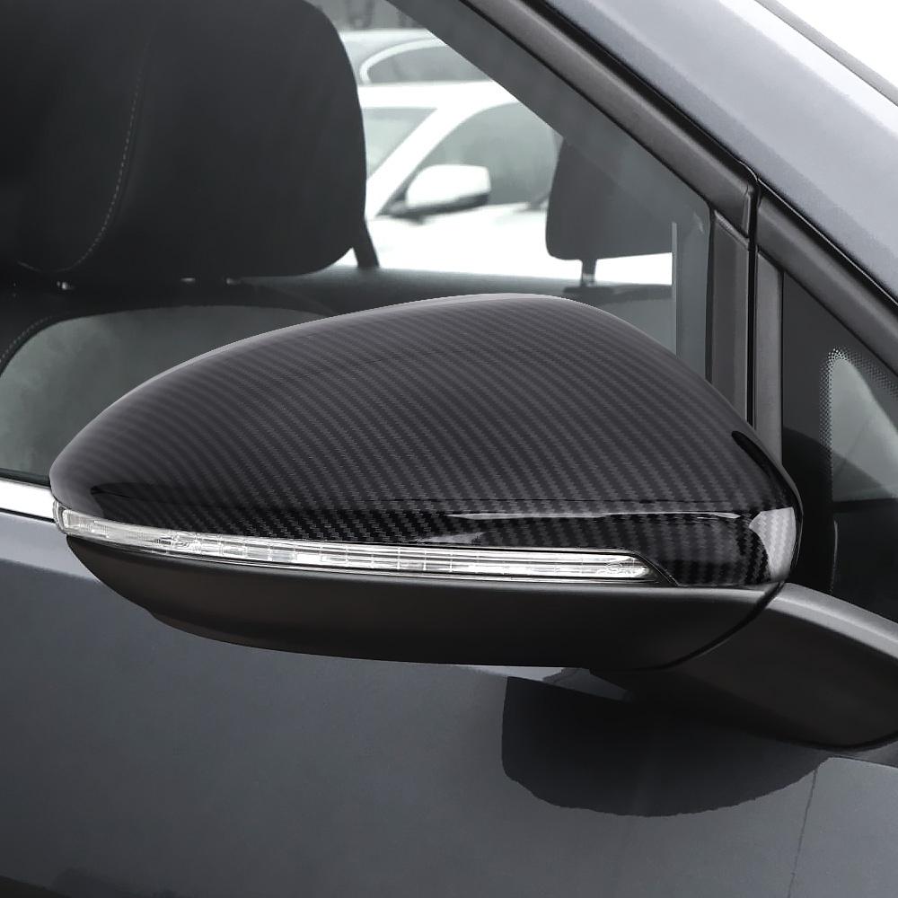 Car Mirror Covers Caps 2 Pcs/set Auto Accessories Car-styling Bright Carbon Black Cover RearView Mirror Case Cover For VW Golf MK7 7.5 GTI 7 7R