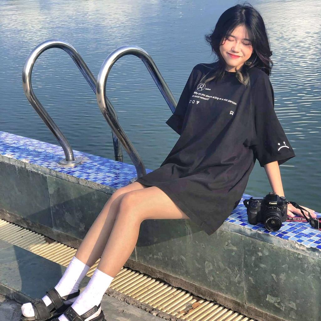 Áo phông Sadboiz tay lỡ Unisex form rộng nam nữ vải cotton co dãn, Áo thun sad boiz sadtagram thêu logo mặt mếu