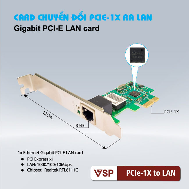 Card PCIe-1x ra LAN - HT -HÀNG CHÍNH HÃNG