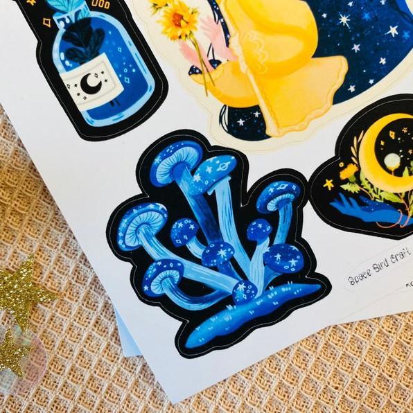 Sticker sheet night magic - chuyên dán, trang trí sổ nhật kí, sổ tay | Bullet journal sticker - unim060