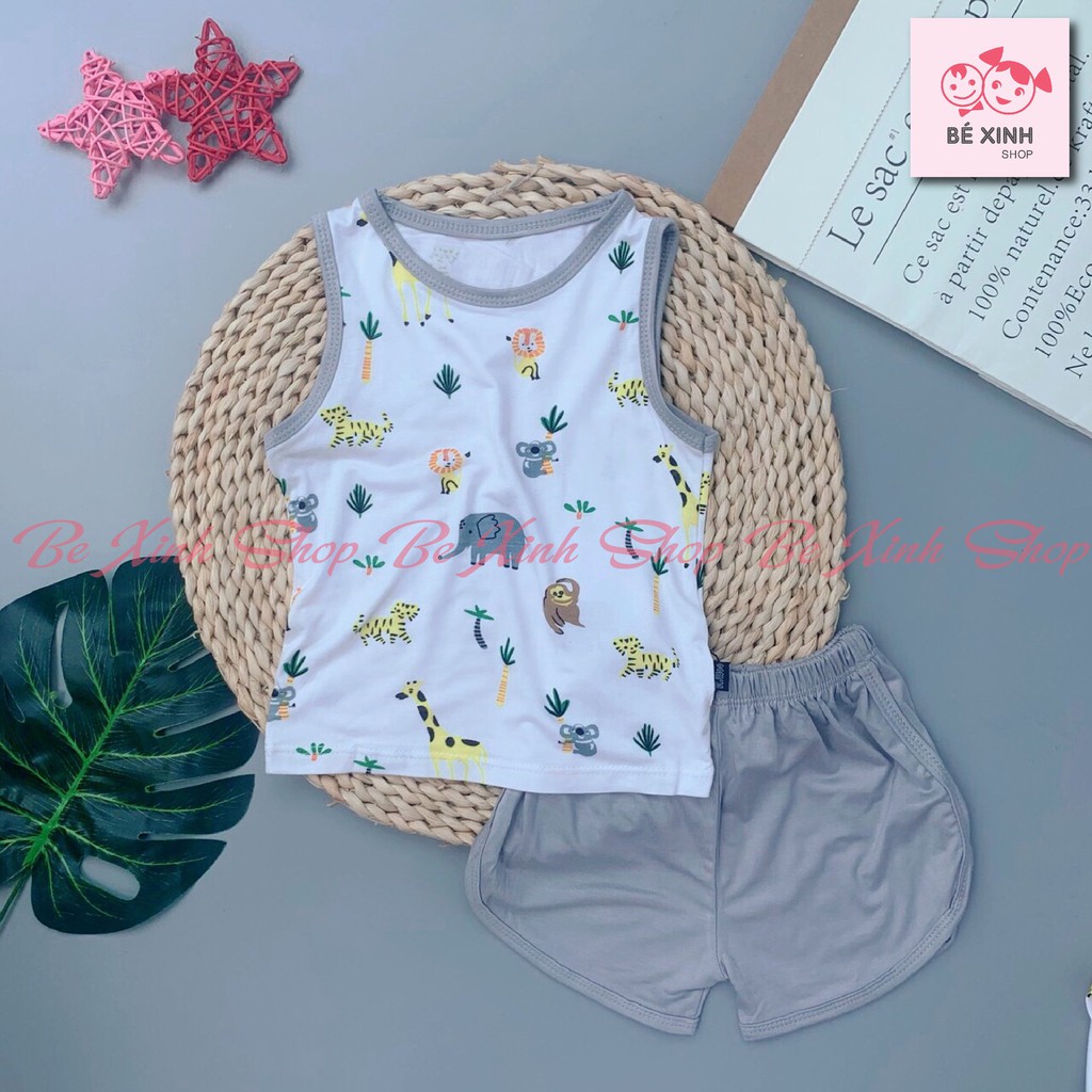 Đồ bộ hè bé gái trai trẻ em bé BA LỖ quần áo cho bé gái BA LỖ sát nách trai đồ ngủ mùa hè thun lạnh ĐỘNG VẬT đồ em bé bộ hè bé trai bé gái đồ trẻ sơ sinh thun lạnh bé gái