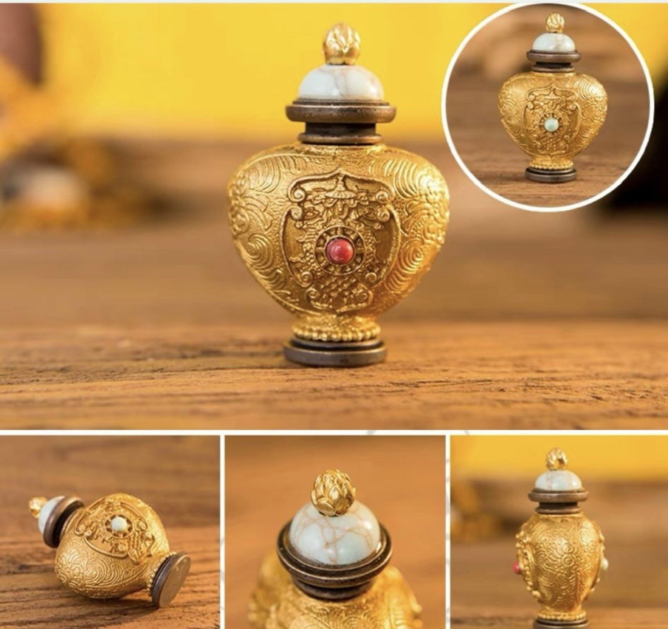 Ga’u bảo bình mini đeo cổ - đựng cát xá lợi thuốc pháp