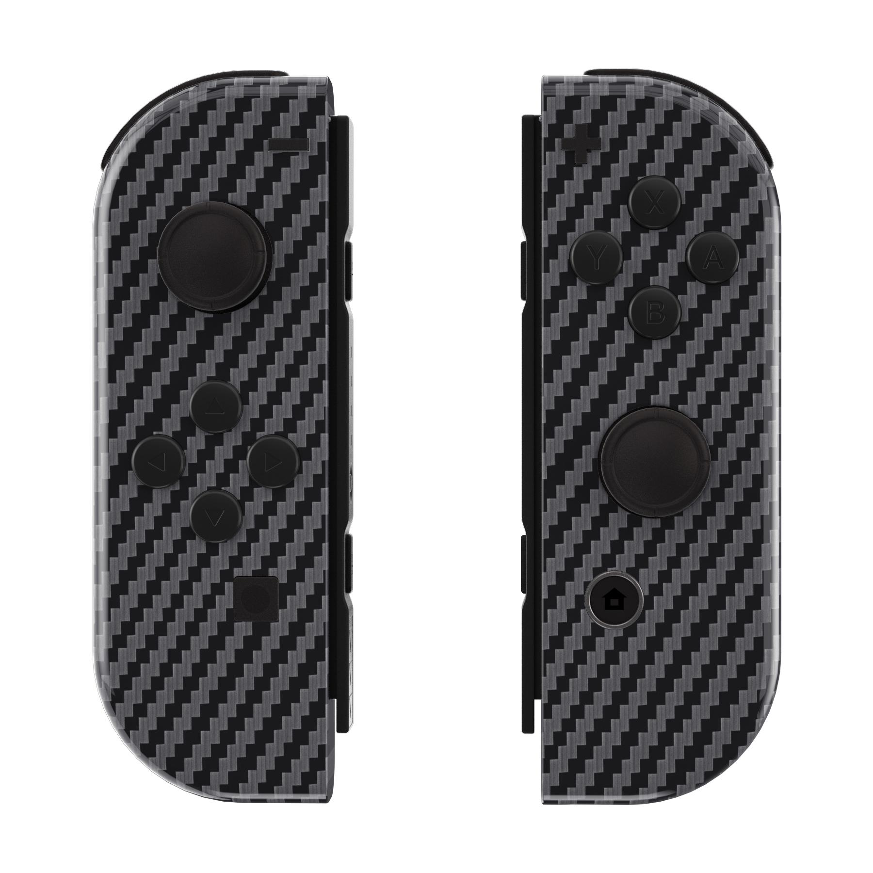 Vỏ Vỏ Bộ Điều Khiển Sợi Carbon Cực Than Chì Với Bộ Nút Đầy Đủ Cho Máy Nintendo Switch JoyCon
