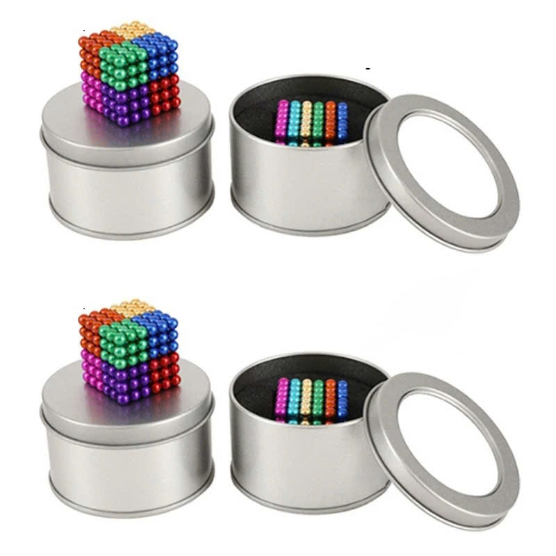 Hộp 216 Viên Bi Nam Châm Tròn Bucky Ball Mỗi Bi 5X5Mm 6 Màu Xếp Hình Vĩnh Cửu