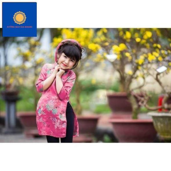 Áo dài phi thun in hoa + mấn cùng tông . Gia Khang