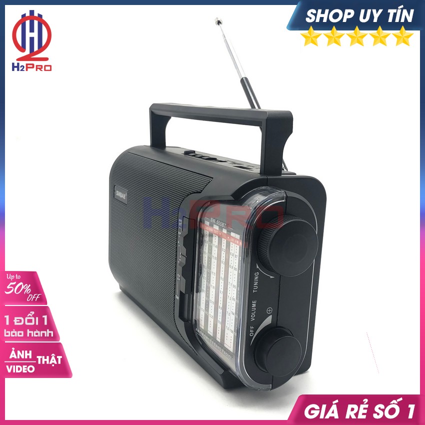 Đài radio SHUAE SW-555BT FM-AM-SW, bluetooth-USB-Thẻ nhớ-Hàng Chính Hãng