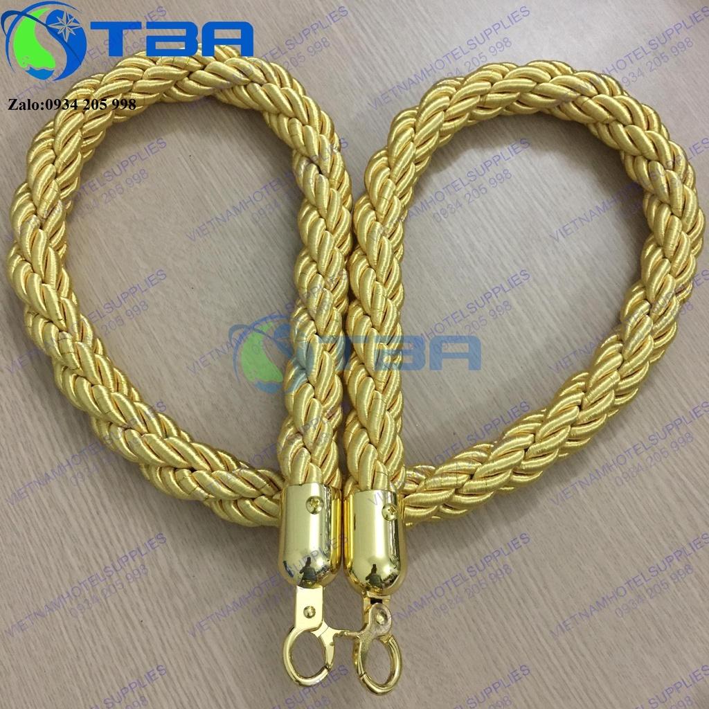 Dây thừng bện màu vàng móc khóa màu vàng cho cột trụ chắn inox