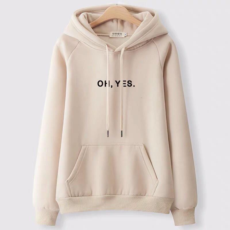 ÁO HOODIE NỈ UNISEX PHOM NAM NỮ MÀU KEM IN KÝ TỰ NHIỀU MẪU