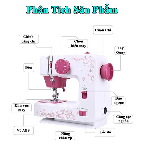 Máy may mini gia đình cao cấp với 12 chế độ may khác nhau tiện lợi, máy khâu gia đình không kén vải sử dụng dễ dàng