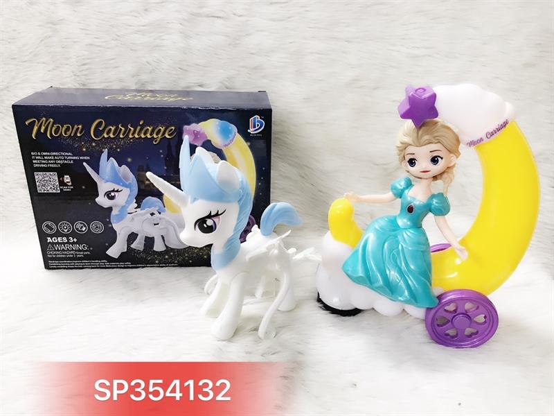 SP354132 - Hộp xe ngựa pin đèn công chúa moon carriage, 8899-111