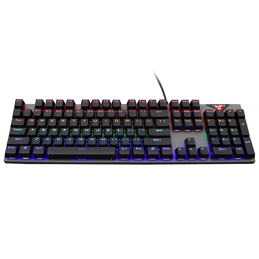 HXSJ L300 Wired 104-key Keyboard RGB Backlit Keyboard N-key Rollover Blue Switch