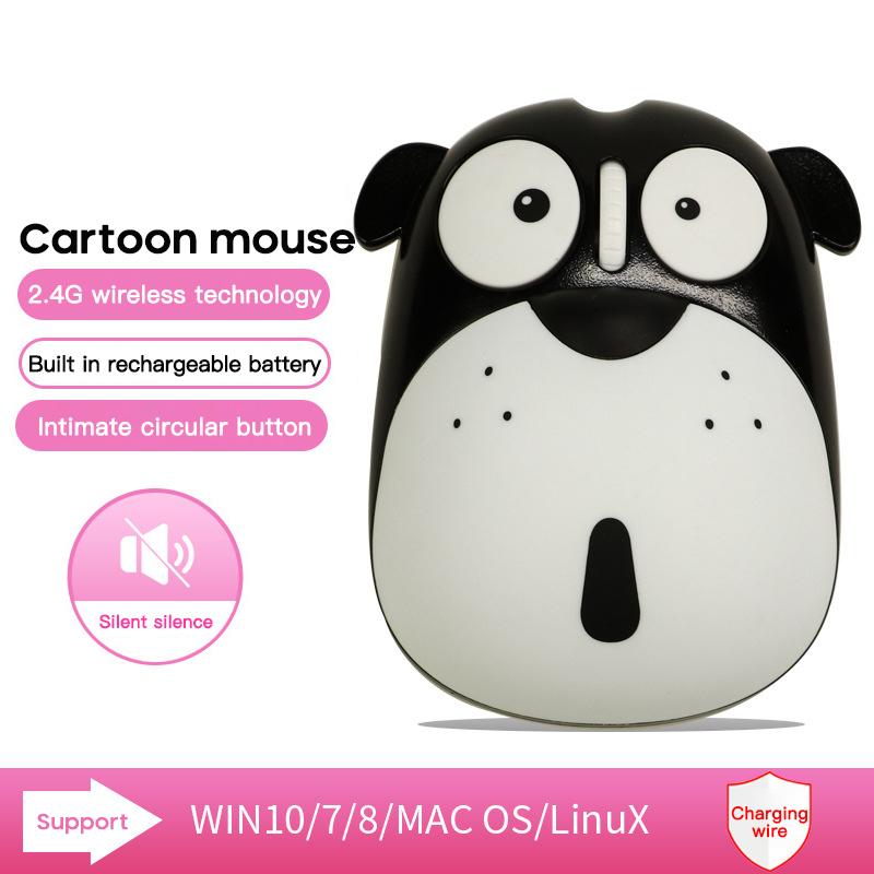 Chuột Quang Không Dây 2.4G Wireless Tiết Kiệm Điện Hoạt Hình Dễ Thương Chuột Máy Tính Im Lặng Sạc Thiết Mini 3D Chuột Cho Máy Tính Laptop