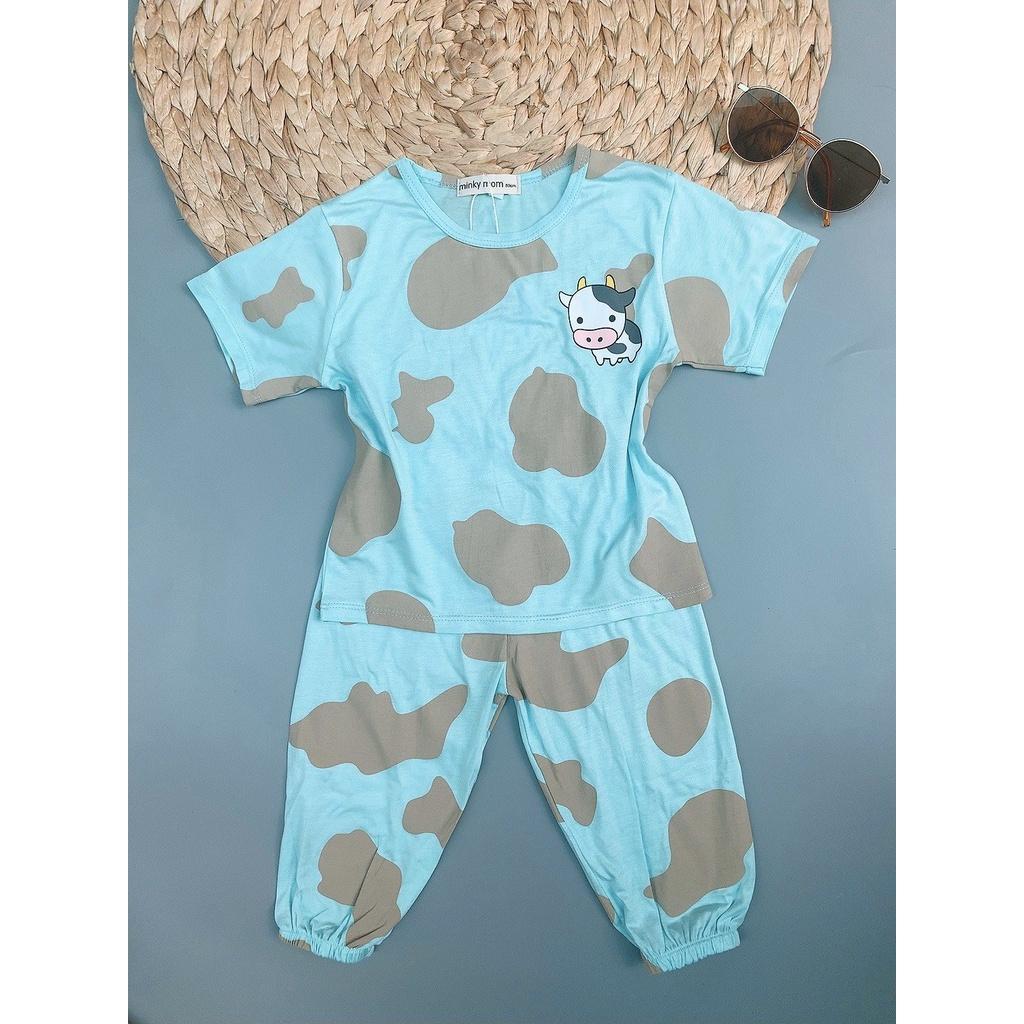 Bộ Cotton Dài Tay Cho Bé Bộ Thu Đông Dài Tay Minky Mom Cho Bé Trai Bé Gái Với Các Hình Thú Siêu Kute .