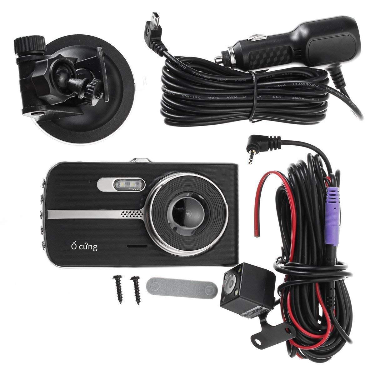 Máy ghi âm quảng cáo lái xe màn hình 4.0 inch mới tầm nhìn ban đêm độ phân giải cao phía trước và phía sau ghi hình kép đảo chiều máy ghi hình ẩn