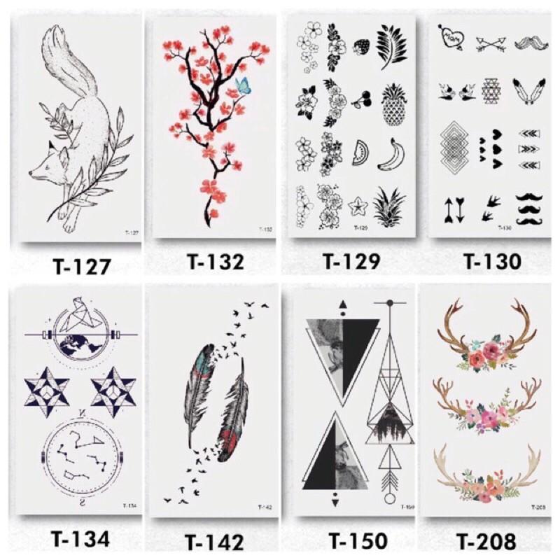 COMBO 3 tấm mini tatto Bộ Nhiều Mẫu anime Hình Xăm Dán, Hình Xăm mini Tattoo Cao Cấp hình xăm 3d