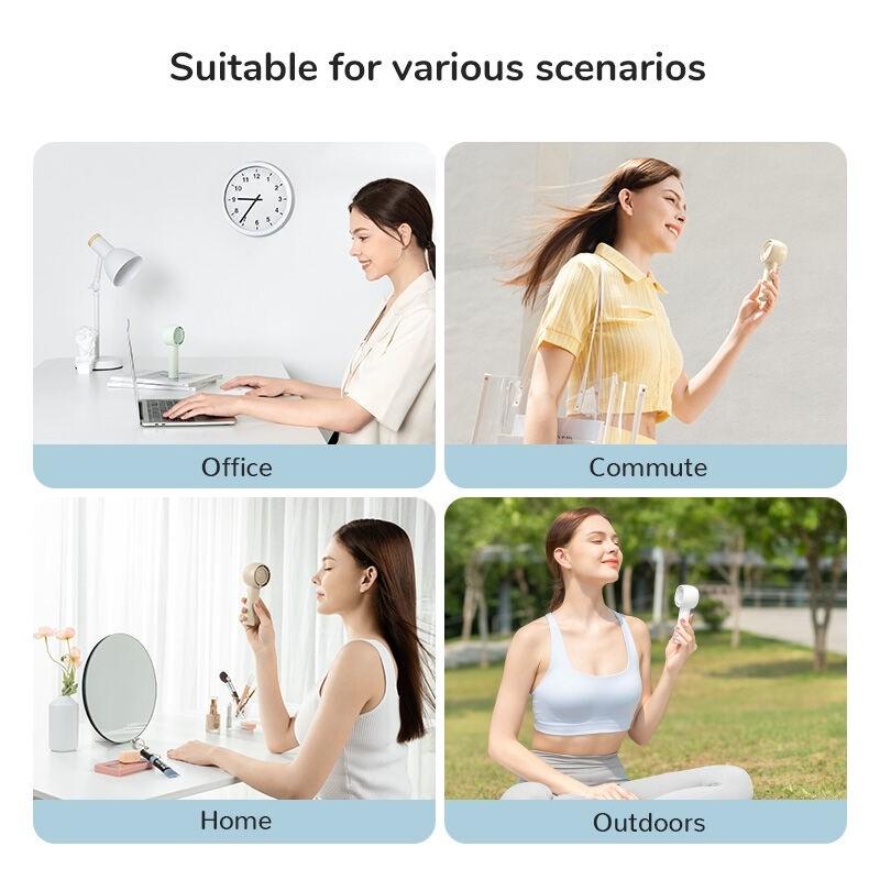 Quạt Cầm Tay Mini JISULIFE FA42 Siêu Mát - Sạc Nhanh - Pin 2000/4500mAh Sử Dụng Đến 6H-12H - Hàng Chính Hãng