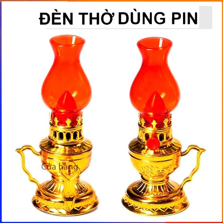 Đèn Thờ Cúng, Đèn Thờ trang trí bàn thờ ngày Tết, Đèn cầy dùng pin