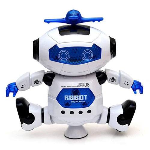 Đồ Chơi Robot Nhảy Múa Xoay 360 Có Đèn Led