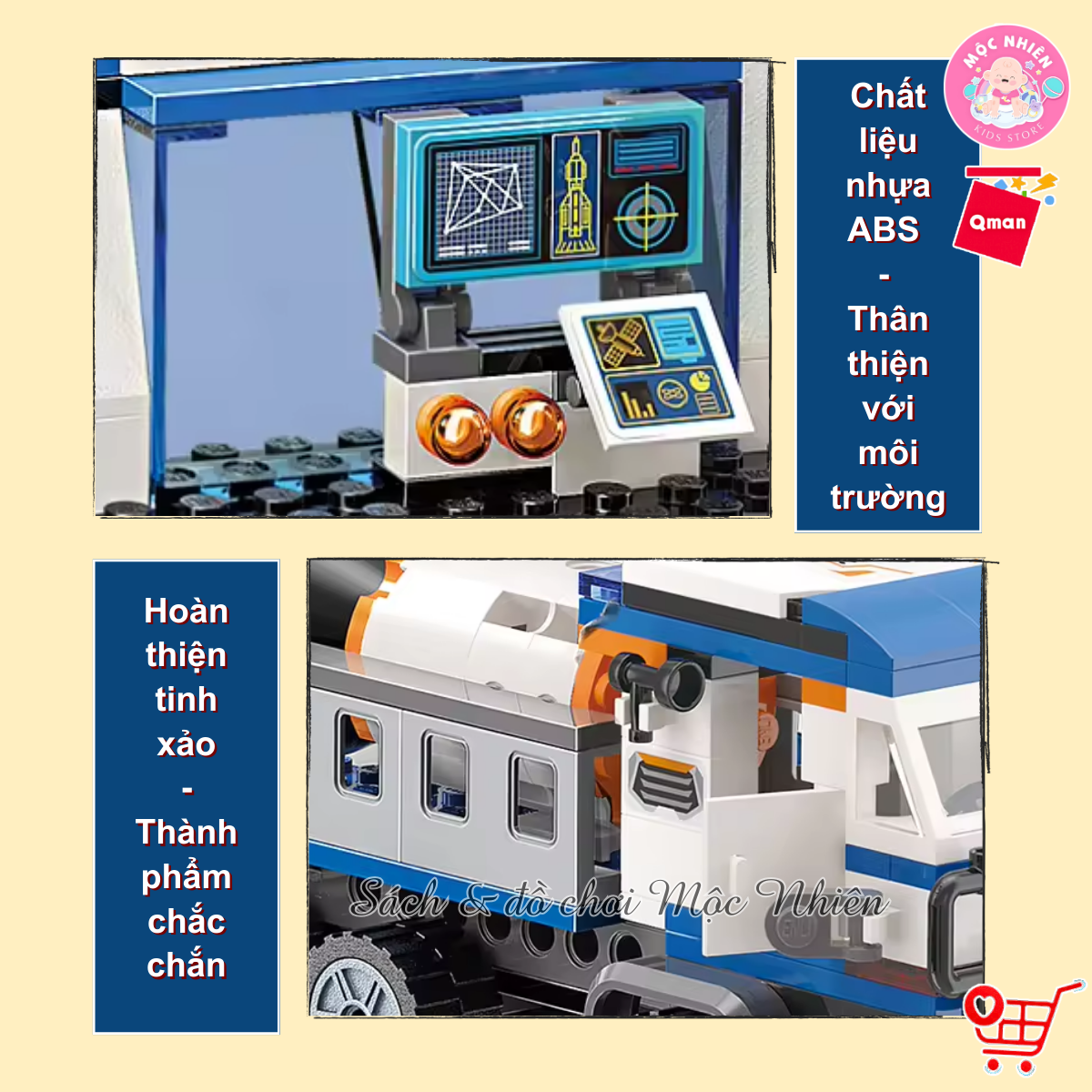 Đồ chơi lắp ráp, xếp hình Qman 1140 - Vụ phóng tàu không gian - Bộ lớn 632 mảnh ghép - Cho bé từ 6 tuổi