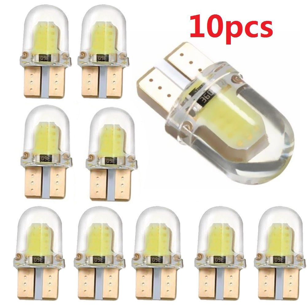 10PCS LED t10 W5W T10 COB Silicone Short Car LED Light Widen Car Lamp