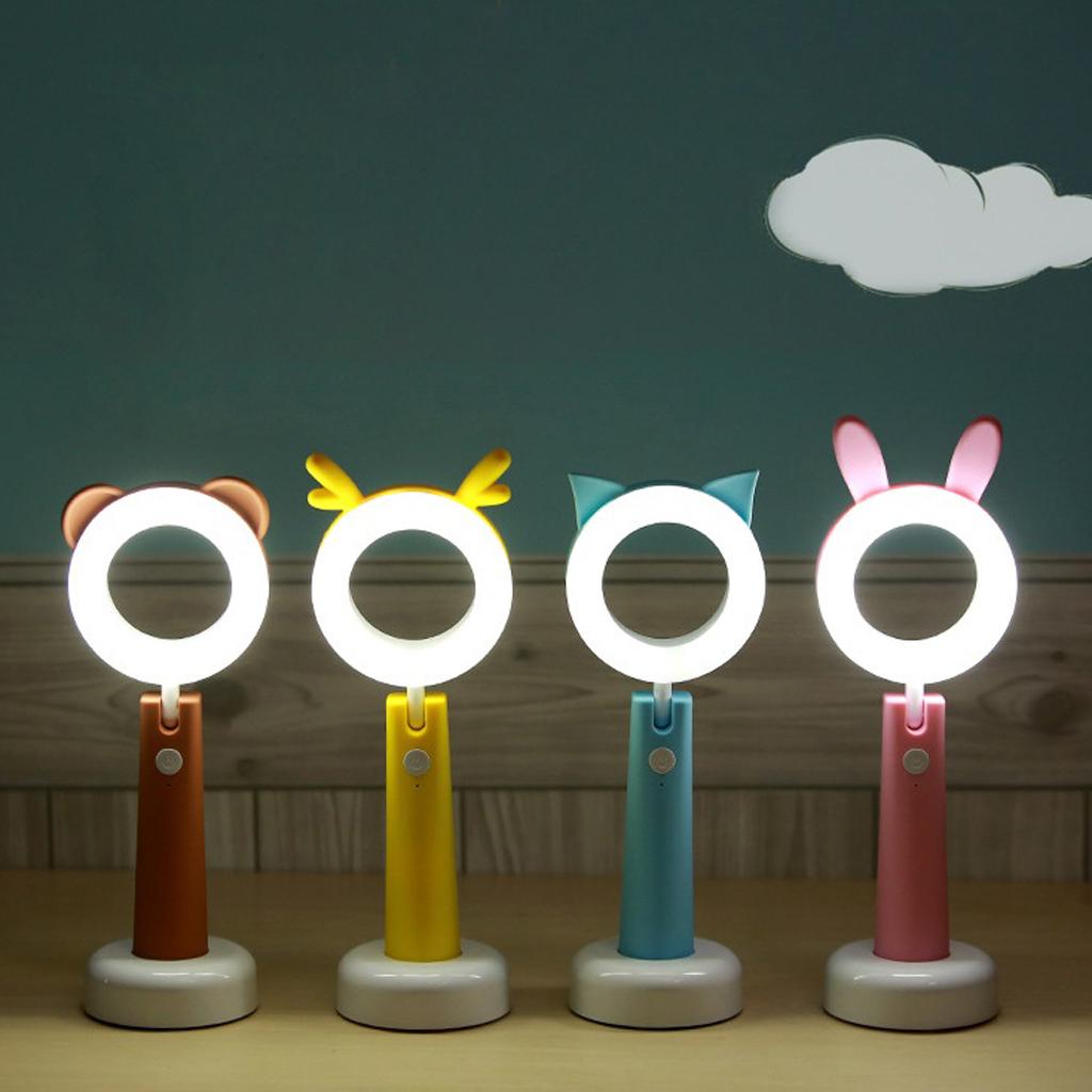 LED Animal Desk Lamp, Eye Care Table Lamps, Lovely Bear Dimmable Reading Light for Desk, USB Charging, Adjustable Angle, 3 Color and 3 Brightness Levels, 1H Timer Nightlight for Bedroom Kids Xmas Gift