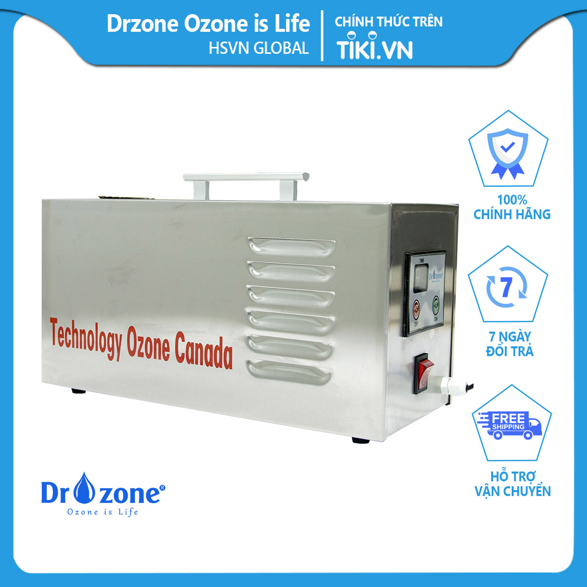 Máy khử mùi - khử trùng ozone đa năng 5g/h DrOzone Clean C5 - Hàng Chính Hãng