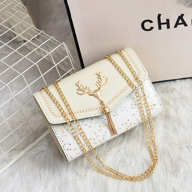 Túi Đeo Chéo Nữ Sừng Tuần Lộc Màu Vàng