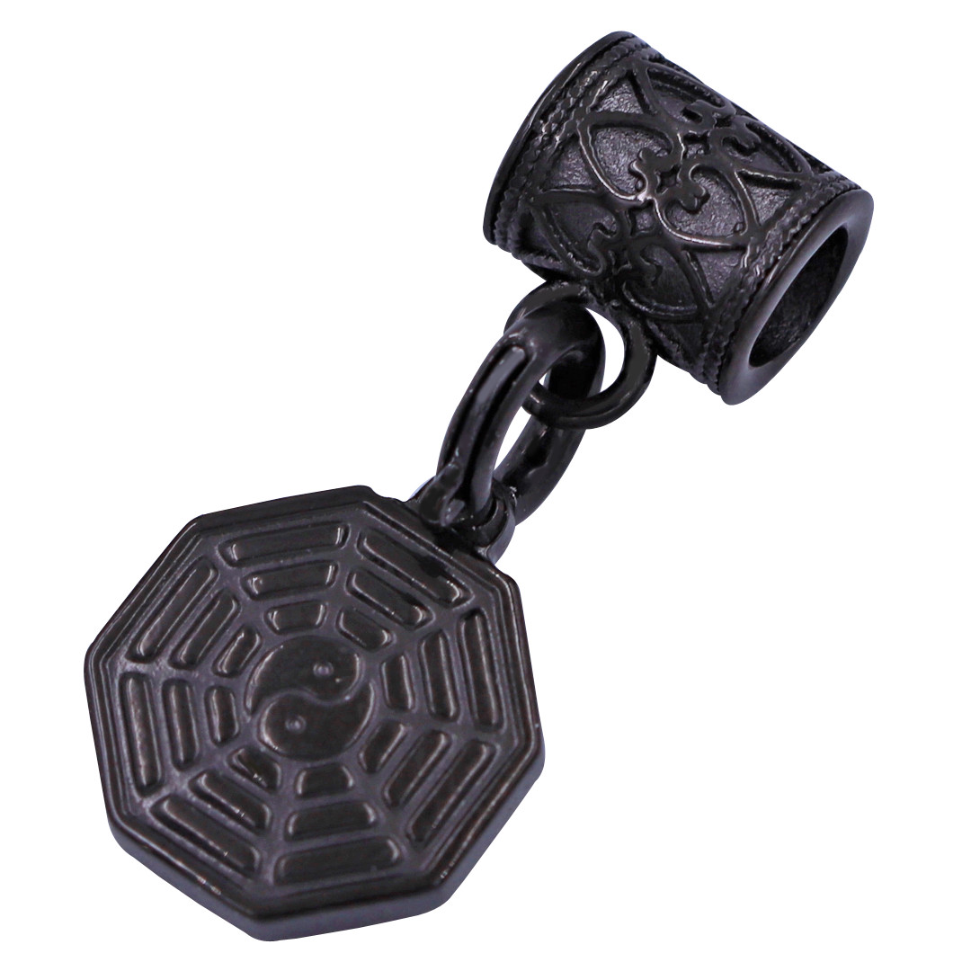 Chuỗi tay Đá Thạch Anh xanh ngọc 12 ly - Charm Bát quái inox VTAXNBQTR12 - Hợp mệnh Thủy, Mộc