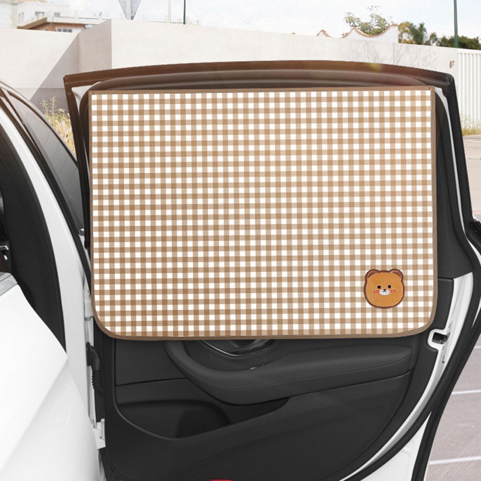 Automotive Side Sunshade Retractable Foldable Light Coffee