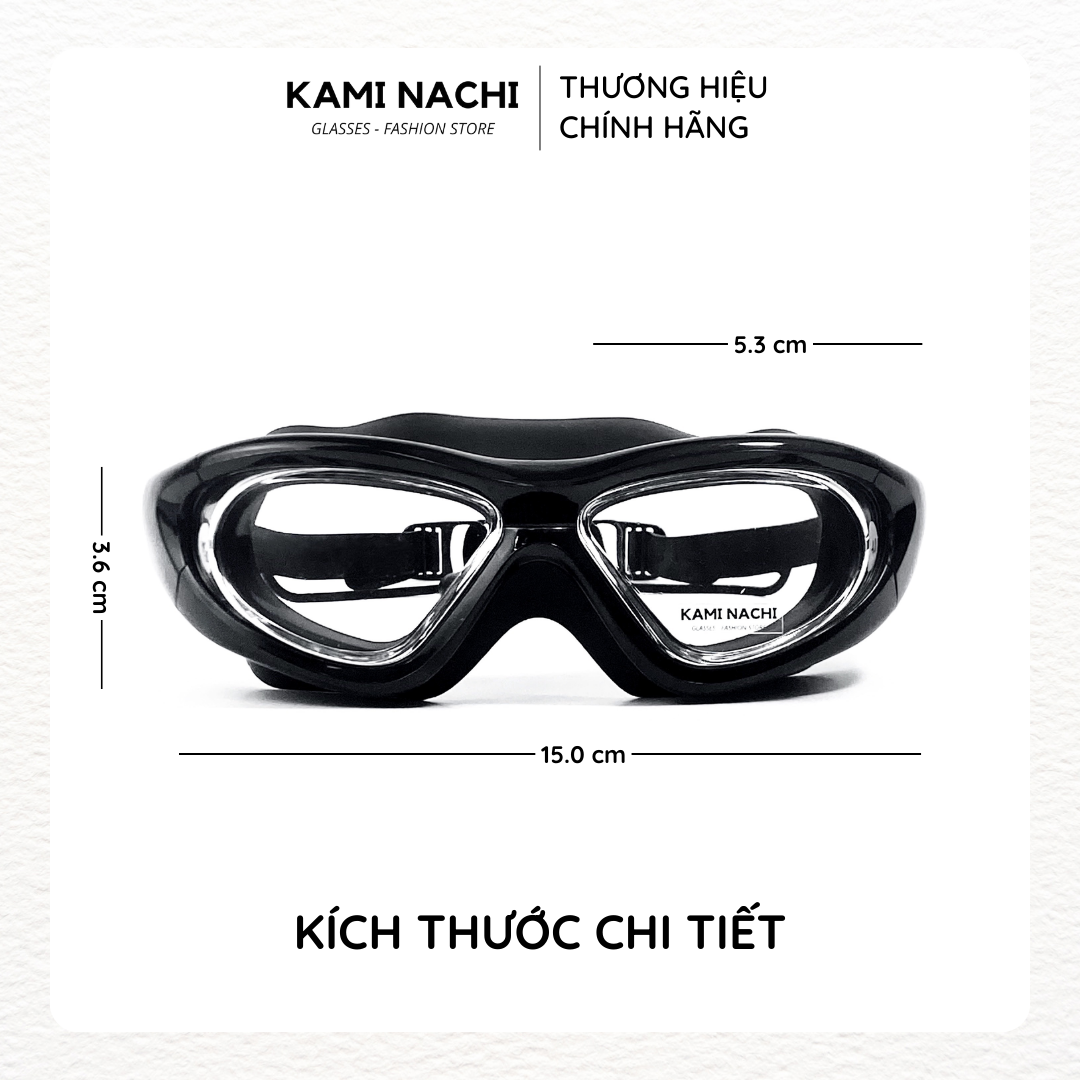 Kính bơi cận nâng cấp cho người lớn có độ cận từ 2.0 đến 9.0 độ chính hãng KAMI NACHI