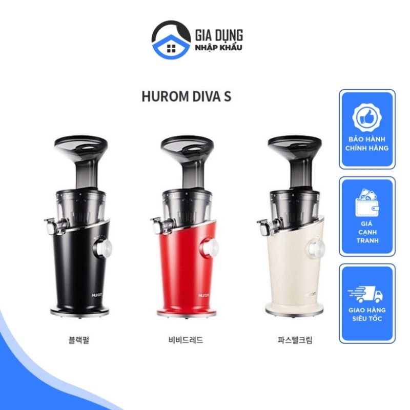 Máy Ép Chậm Hurom H100S Diva, Công suất 150W, Máy Hoa Quả Cây Giữ 95% Vitamin Trái Cây, Nội Địa Hàn