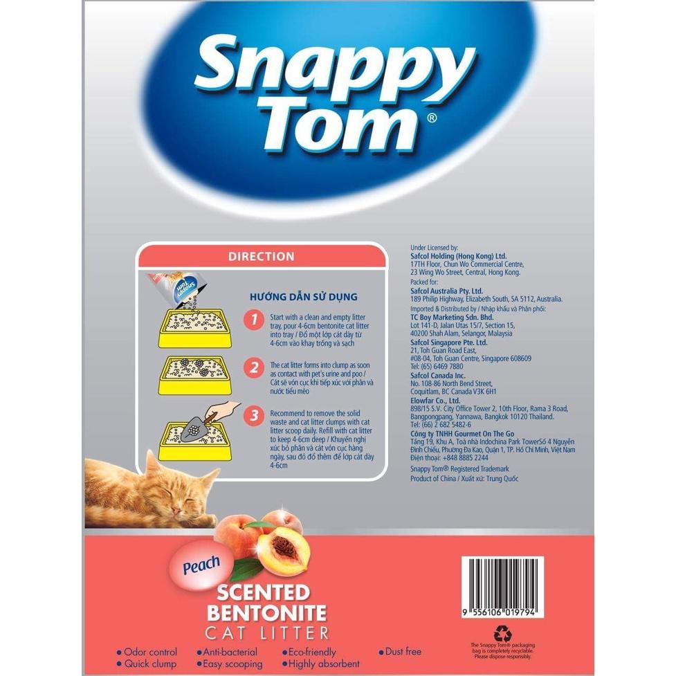 Cát Mèo, Cát Vệ Sinh Cho Mèo Snappy Tom 5L Đủ Mùi, Siêu Thơm, Siêu Vón Cục