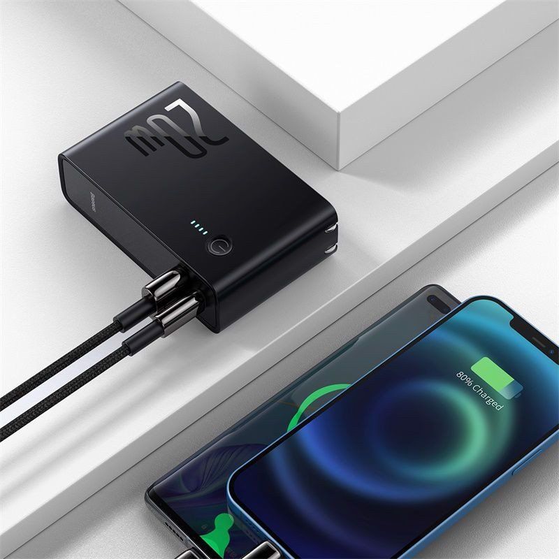 Củ sạc nhanh kiêm pin sạc dự phòng Baseus Power Station 2 Power Bank Adaptor 10000mAh 20W PD/QC3.0 (10000mAh, Type C/USB Quick Charge, Travel Charger &amp; Powerbank)- PPNL- Hàng chính hãng