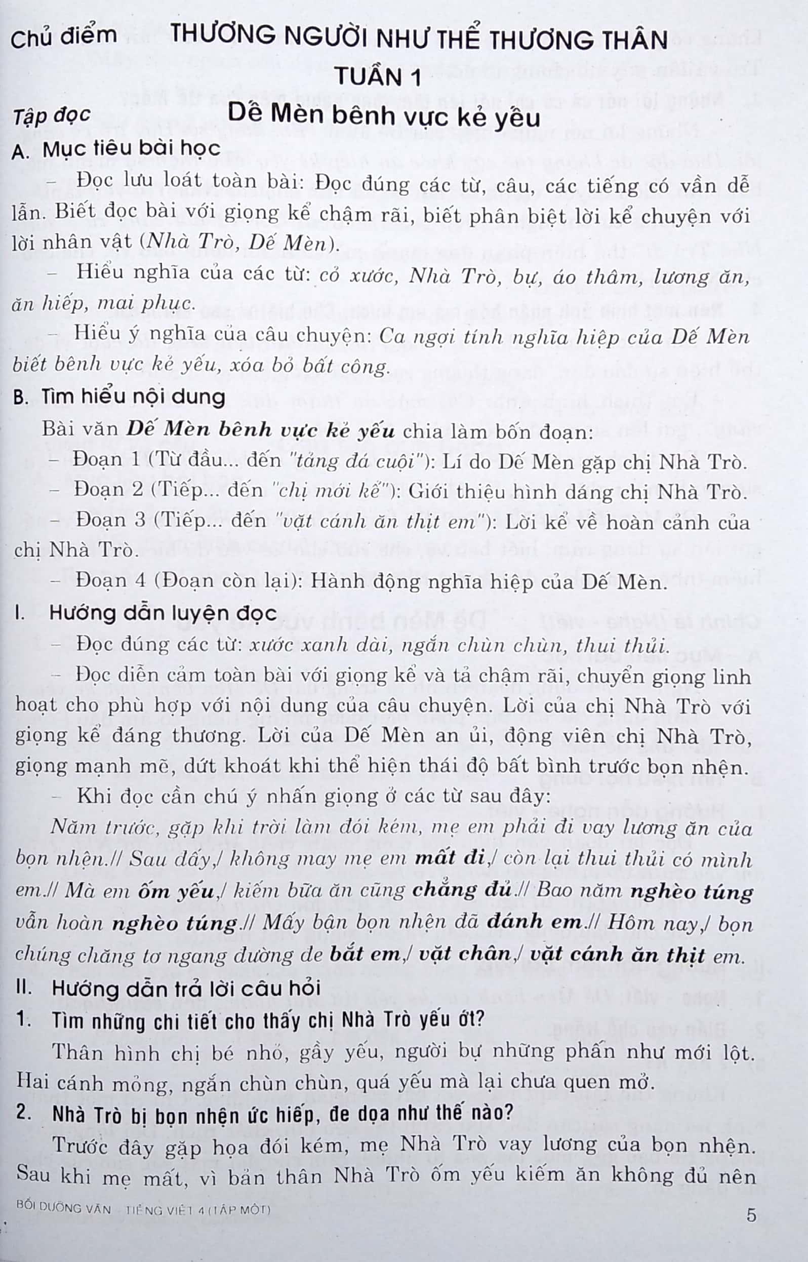 Bồi Dưỡng Văn - Tiếng Việt Lớp 4